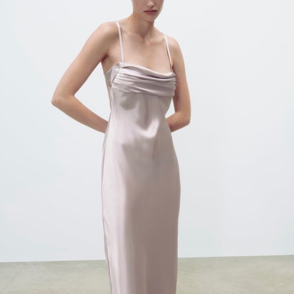 ZARA NWT SATIN SLIP DRESS XL - Picture 1 of 9